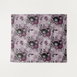 Burgundy watercolor flowers.  tapestry