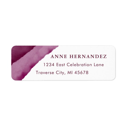 Burgundy Watercolor Modern Return Address Labels