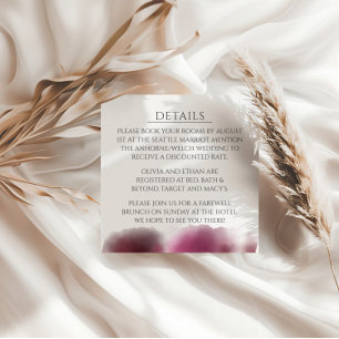 Burgundy Watercolor Wedding - Elegant Script Enclosure Card