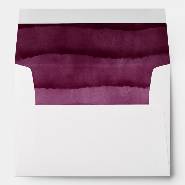 Burgundy Watercolor Wedding Envelope (Back (Bottom))