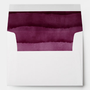 Burgundy Watercolor Wedding Envelope