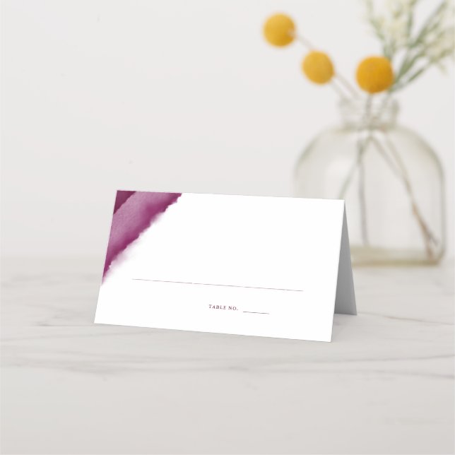 Burgundy Watercolor Wedding Place / Escort Cards (Front)