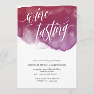 Burgundy Watercolor - Wine Tasting Party Invitation