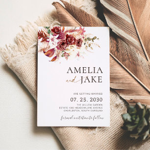 Burgundy We’re Getting Married Save the Date 