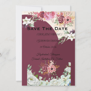 Burgundy Wedding Announcement