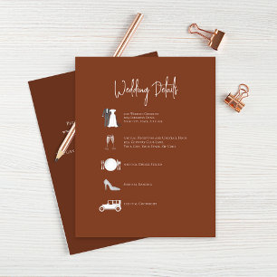 Burgundy Wedding Details Timeline RSVP Card
