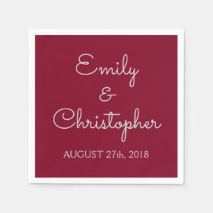 Burgundy Wedding or Reception Simple Napkins