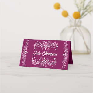 Burgundy Wedding Place Card