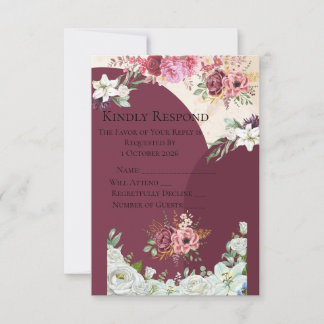 Burgundy Wedding Response Card