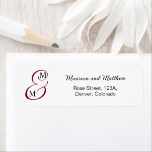 Burgundy Wedding Return Address