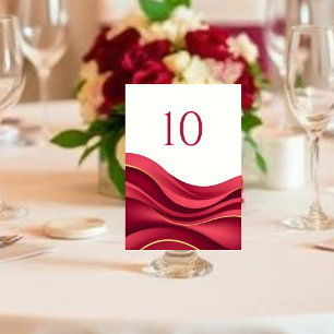 Burgundy Wedding Table Number