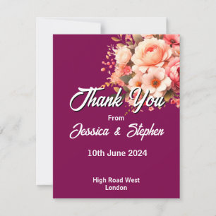 Burgundy Wedding Thank you Card