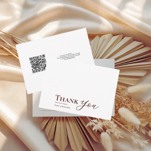 Burgundy Wedding Thank You Card Forever Begins