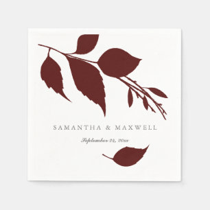 Burgundy Wedding Theme Custom Cocktail Napkins