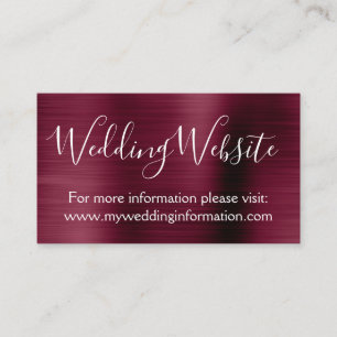 Burgundy Wedding Website Card Insert