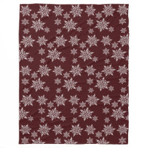 Burgundy White Christmas Snowflakes