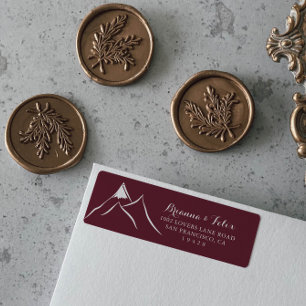 Burgundy White Mountain Return Address Label
