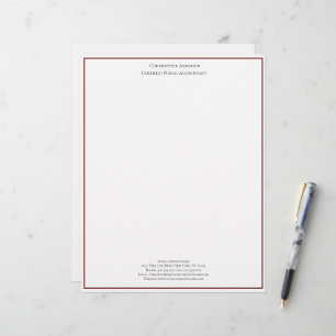 Burgundy White Professional Business Personalised Custom Letterhead