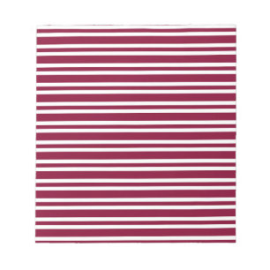 Burgundy White Stripes Seamless Pattern Notepad