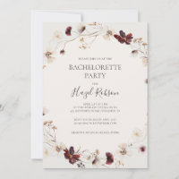 Burgundy Wildflower | Beige Bachelorette Party