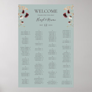 Burgundy Wildflower   Light Teal Seating Chart