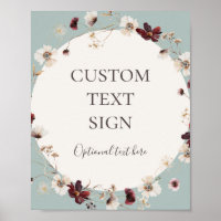 Burgundy Wildflower | Teal Cards & Gifts Custom