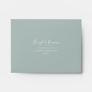 Burgundy Wildflower Teal Self Addressed RSVP Envelope