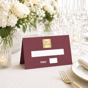 Burgundy wine business logo event place card