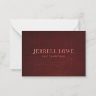 Burgundy Wine Colour Vintage Leather Elegant Card