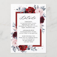Burgundy Wine Dusty Blue Slate Wedding Details