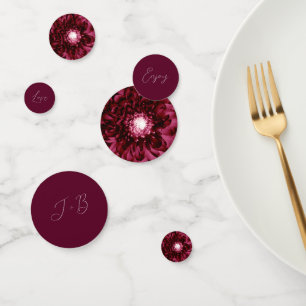 Burgundy Wine Floral Customisable Table Confetti
