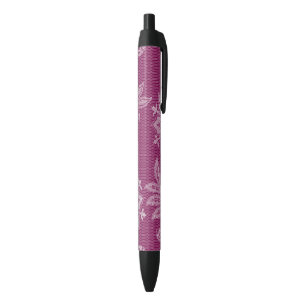 Burgundy Wine Floral Lace Bridal Shower Black Ink Pen