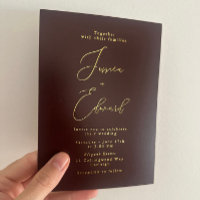 Burgundy Wine & Gold Foil Wedding