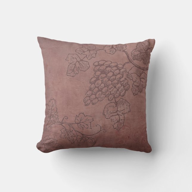 Burgundy Wine Grapevine  Cushion (Front)