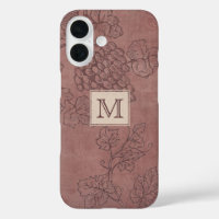 Burgundy Wine Grapevine Monogram