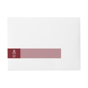 Burgundy Wine KEEP CALM AND Your Creative Text Wraparound Address Label