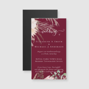 Burgundy Wine Pampas Grass Tropical Wedding