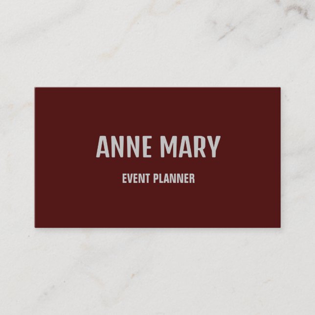 Burgundy Wine Red Professional Modern Colourful Business Card (Front)