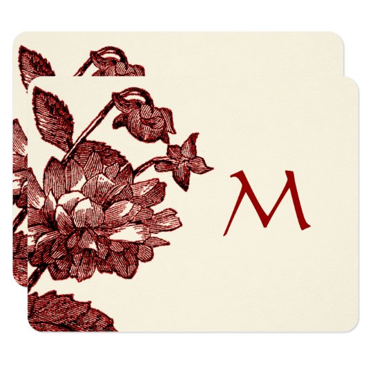 Burgundy Wine Rose Vintage Wedding Invitations