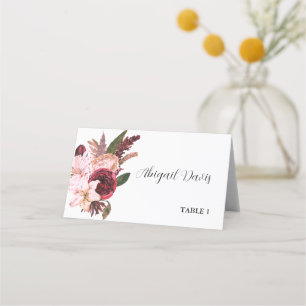 Burgundy Wine Sangria Forest Green Place Cards