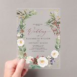 Burgundy Winter Botanical Christmas Wedding Acrylic Invitations<br><div class="desc">Burgundy Winter Botanical Christmas Floral Wedding Acrylic Invitations</div>