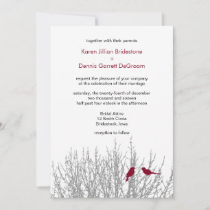 Burgundy Winter Weddings Customisable Invitation