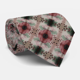 Burgundy With Beige Tie