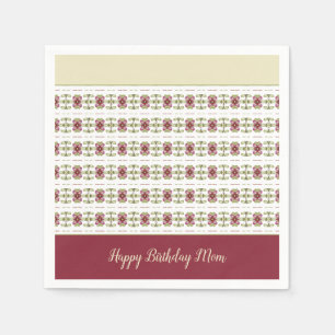 Burgundy With Cream Napkin