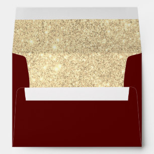 Burgundy with Faux Glitter Lined Envelope