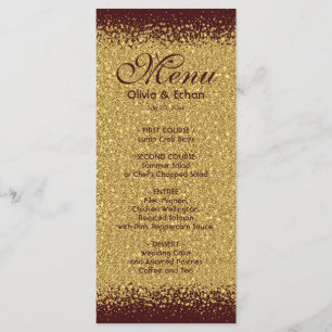 Burgundy with Gold Glitter Menu