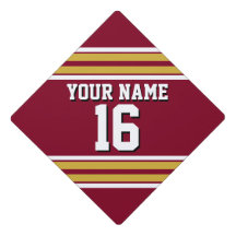 Burgundy with Gold White Stripes Team Jersey