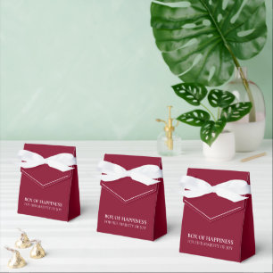 Burgundy with White Text Regal Feminine Charm Favour Box