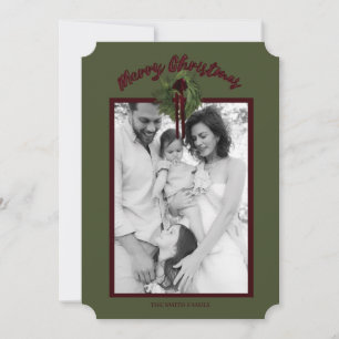Burgundy Wreath Personalised Christmas Card