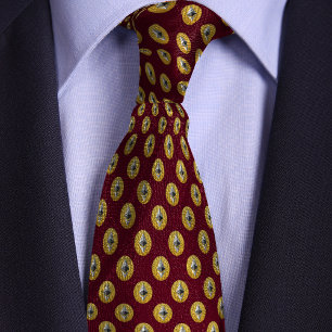 Burgundy & Yellow Ethereum Crypto Coin Tie